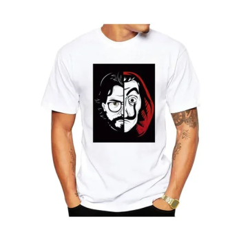 La Casa de Papel Printed Men's T-Shirt White/Black