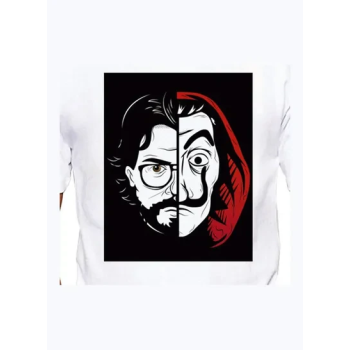 La Casa de Papel Printed Men's T-Shirt White/Black