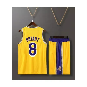 Lakers Bryant 8 Basketball Player Printed Jersey And Shorts Set Yellow
