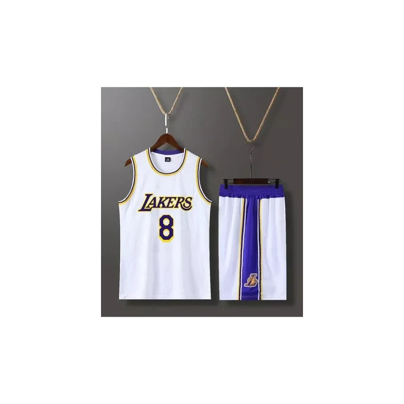 Lakers Bryant 8 Basketball Player Printed Jersey Set White