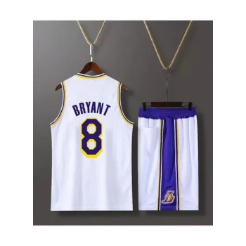 Lakers Bryant 8 Basketball Player Printed Jersey Set White