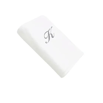 Letter K Printed White Bath Towel 70 x 140 cm, 650 GSM