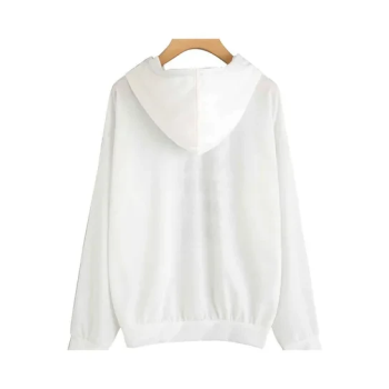 Letters Printed Loose Hoodie White