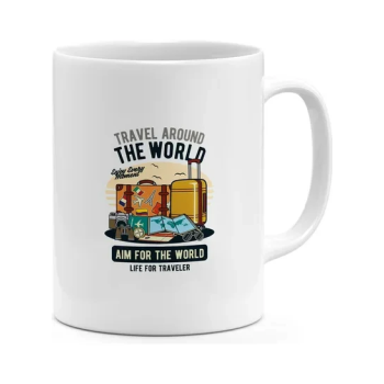 Life Of A Traveller Quote Coffee Mug Multicolour