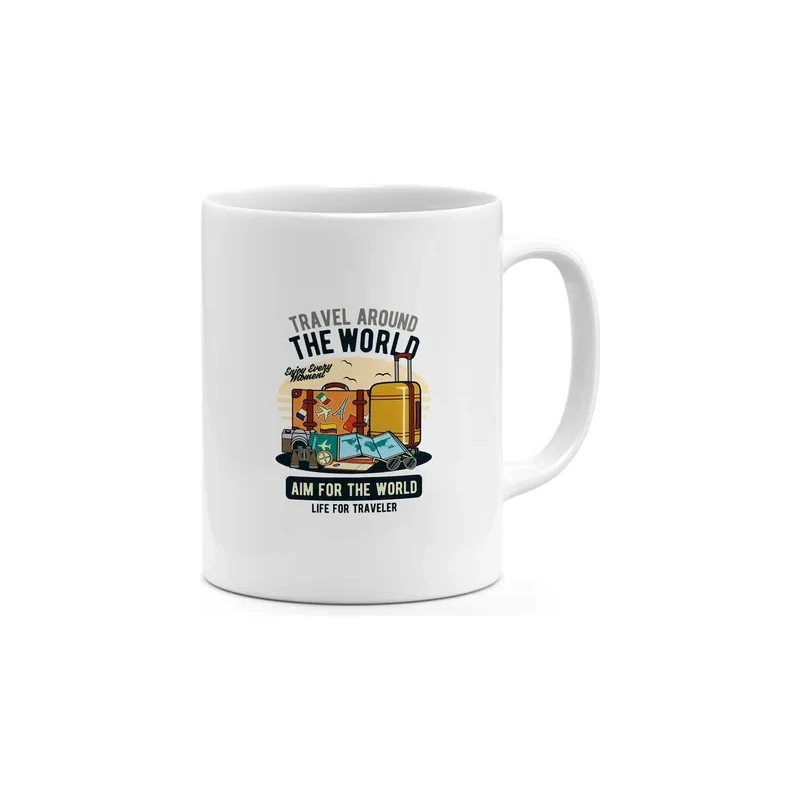 Life Of A Traveller Quote Coffee Mug Multicolour