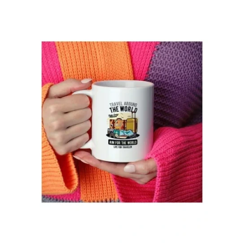 Life Of A Traveller Quote Coffee Mug Multicolour