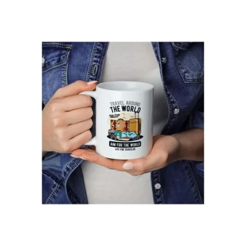 Life Of A Traveller Quote Coffee Mug Multicolour