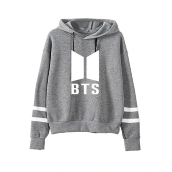 Logo Printed Hoodie Grey