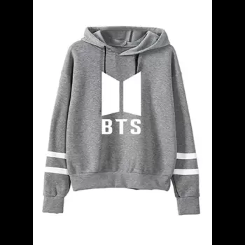 Logo Printed Hoodie Grey