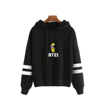 Long Sleeve Hoodie Black Color