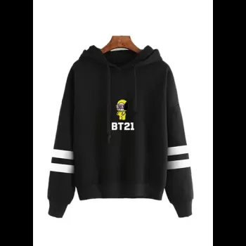 Long Sleeve Hoodie Black Color