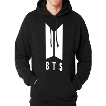 Long Sleeve Hoodie Sweatshirt Black/White