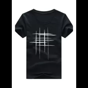 Line Cross Printed T-Shirt...