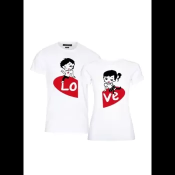 Love Heart Printed Couple...