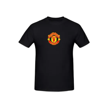 Manchester United FC Printed Cotton Short Sleeve T-shirt Black