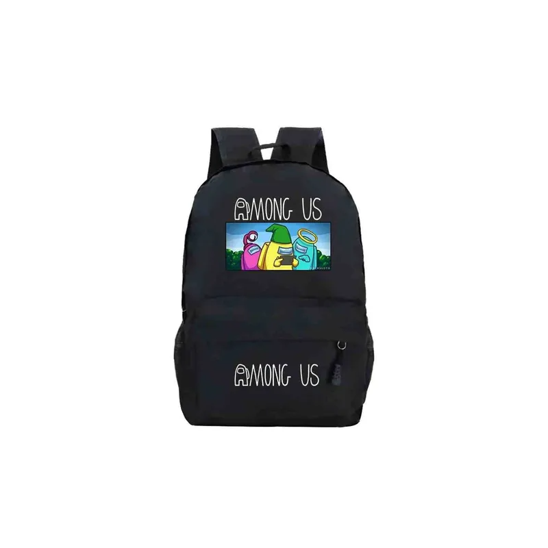 Among Us Printed Black Backpack Bag