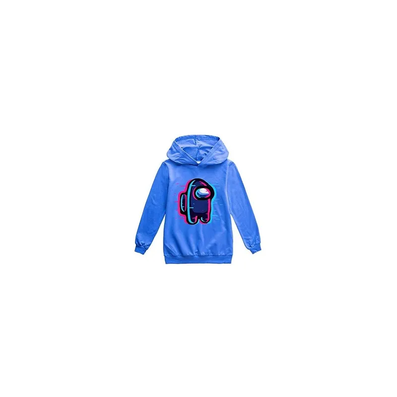 Among Us Printed Blue Hoodie for Unisex Kids top Pullover