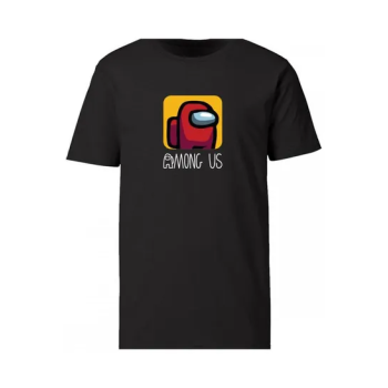 Among Us Printed Short Sleeves T-Shirt Black/Yellow/Orange