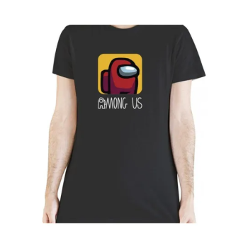 Among Us Printed Short Sleeves T-Shirt Black/Yellow/Orange