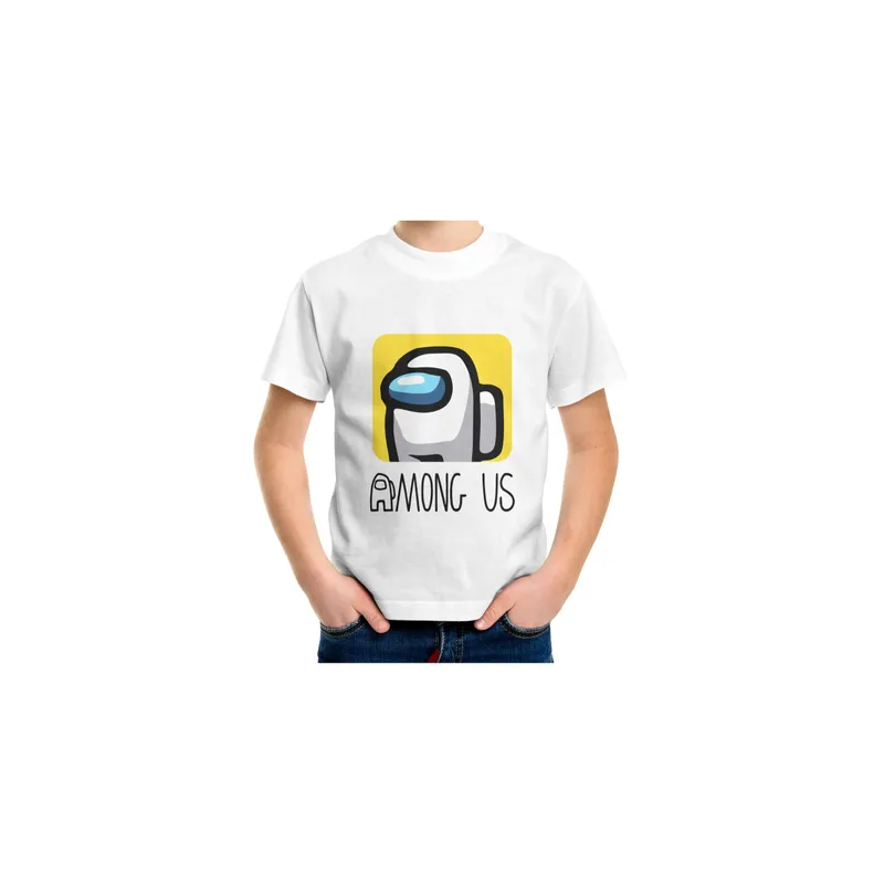 Among Us Printed Round Neck Short Sleeve T-shirt For Kids