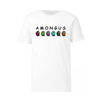 Among Us Printed Short Sleeves T-Shirt White/Black/Green