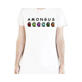 Among Us Printed Short Sleeves T-Shirt White/Black/Green