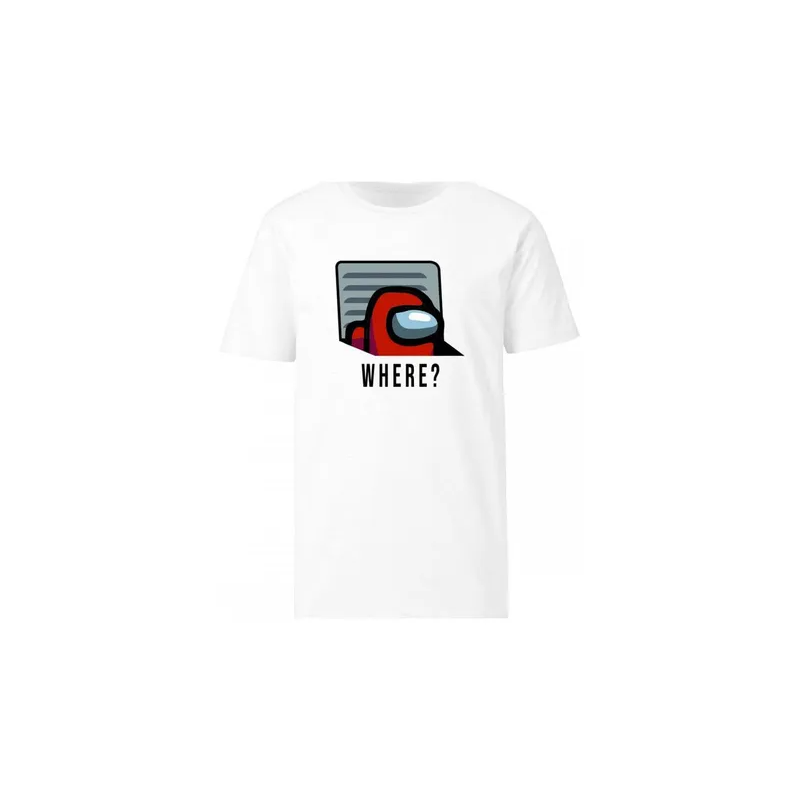 Among Us Themed Short Sleeves T-Shirt White/Grey/Red