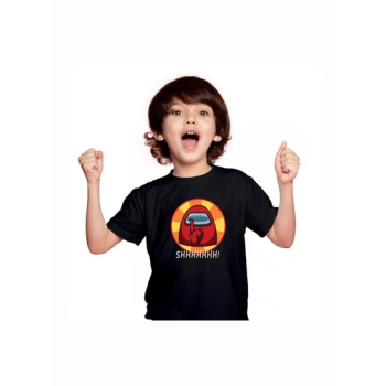 Among Us Themed Short Sleeves T-Shirt Black/Red/Orange