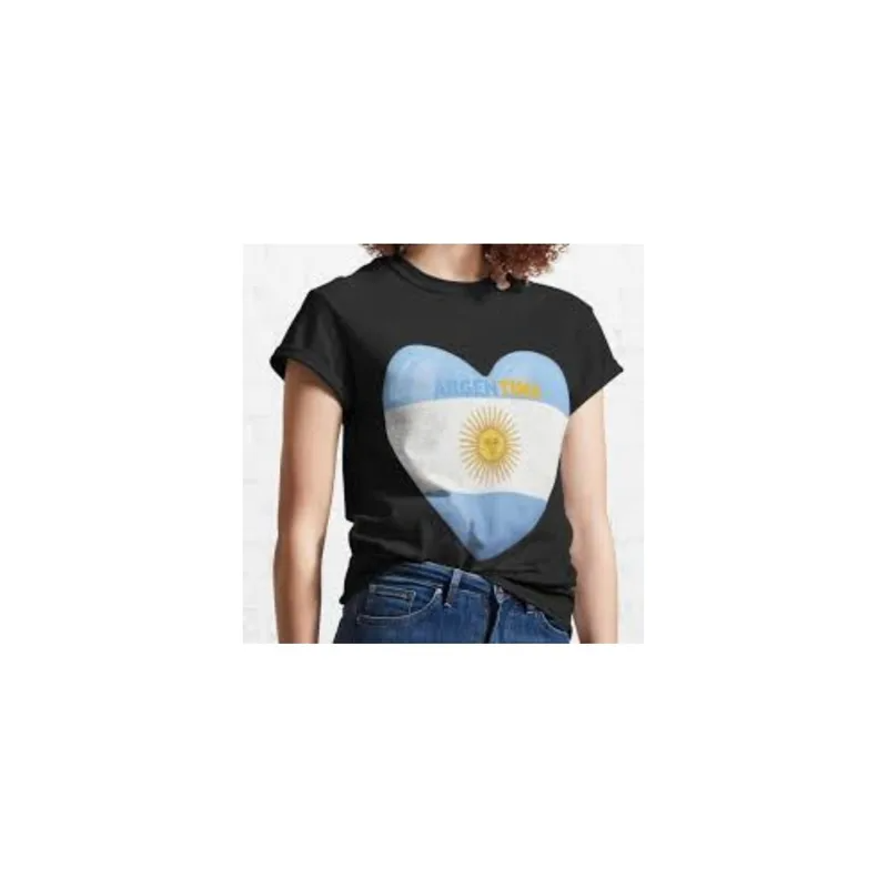 Argentina Heart Shape Design Printed T-shirt