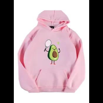 Avocado Hoodie Sweatshirt Pink