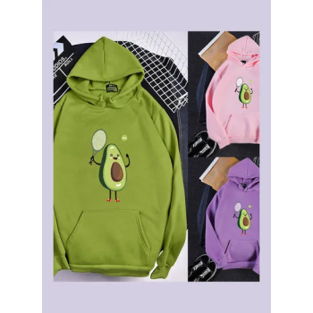 Avocado Hoodie Sweatshirt Pink