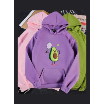 Avocado Hoodie Sweatshirt Pink