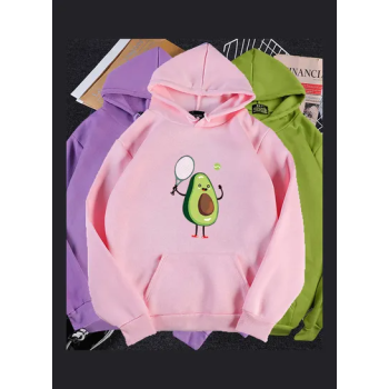 Avocado Hoodie Sweatshirt Pink