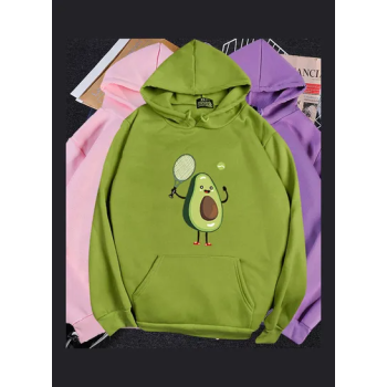 Avocado Hoodie Sweatshirt Pink