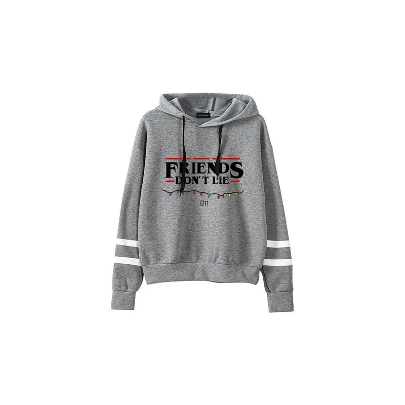 Autumn Winter American Drama FRIENDS Long Sleeve Print Hoodie Tops Gray