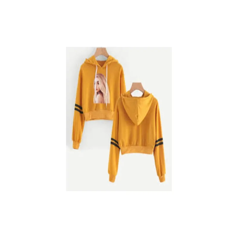Blonde Girl Printed Crop Top Hoodie