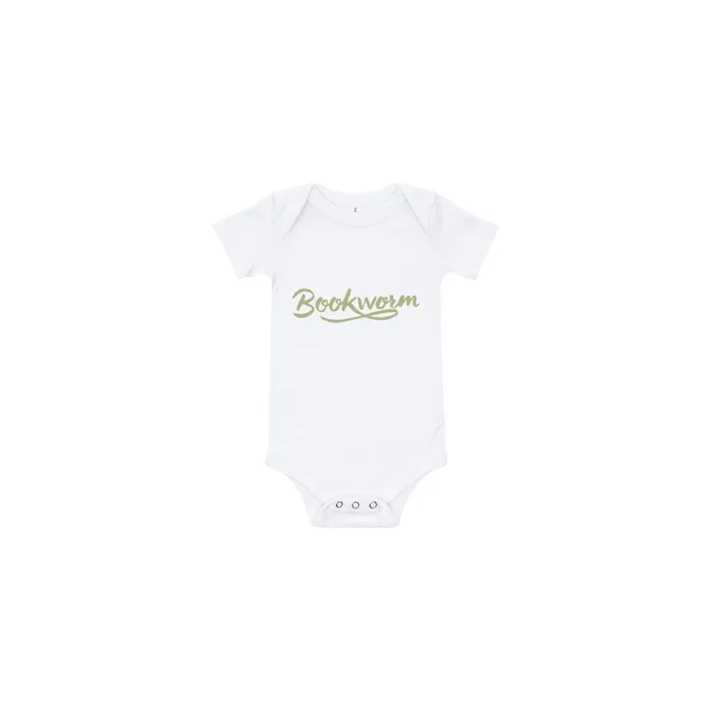 Bookworm Printed Onesie Baby One Piece Short Sleeve Funny Trendy Minimal Bodysuit