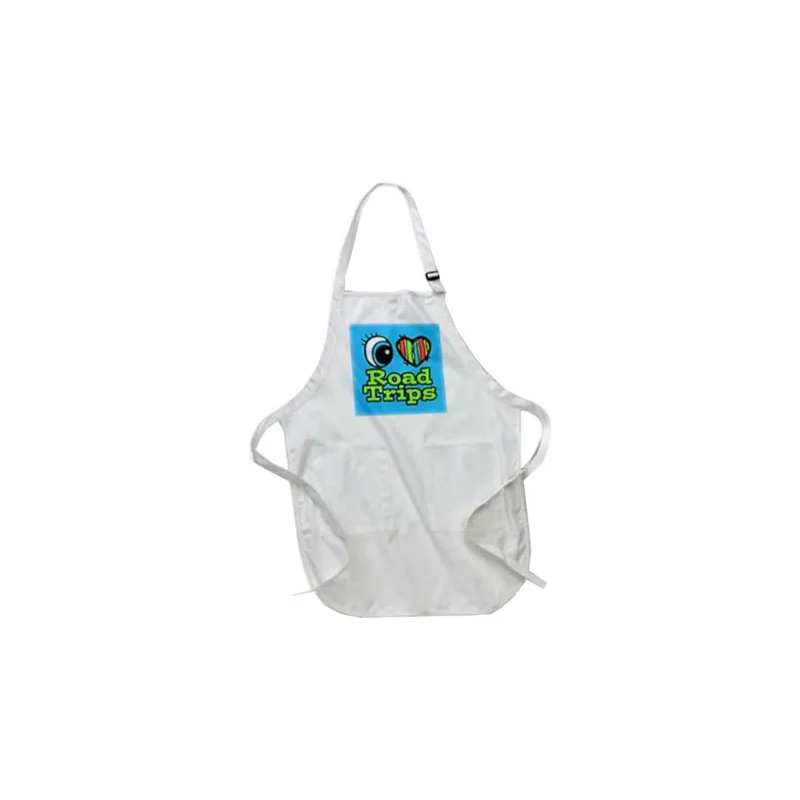 Bright Eye Heart I Love Road Trips Printed Apron With Pockets Multicolour White 22 X 30cm