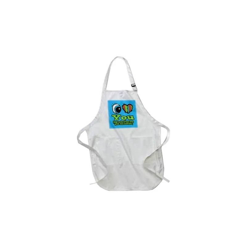 Bright Eye Heart I Love You Only When Give Cookies Printed Apron With Pockets Multicolour White