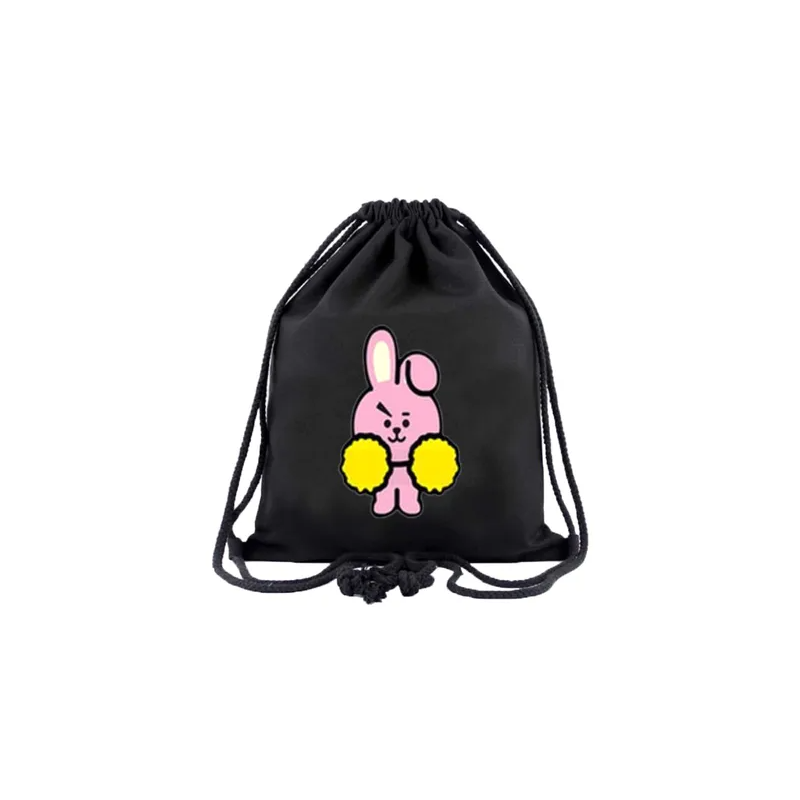 BTS Bangtan Casual Gym Sackpack Black