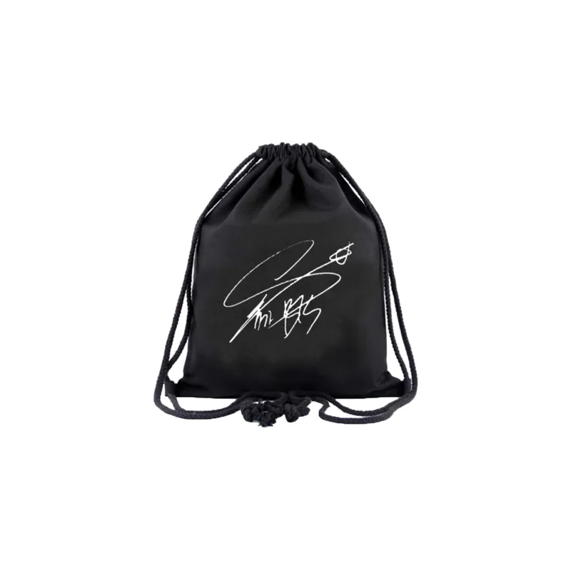 BTS Bangtan Drawstring Gym Sackpack Black