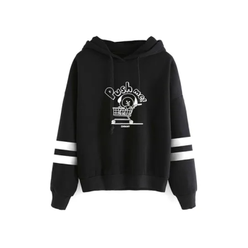 Bts Comics Logo Printing Long Sleeve Casual Hoodie Black