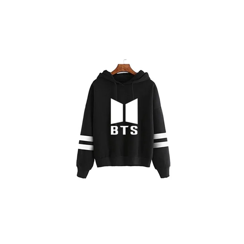 BTS Concert Logo Printed Casual Hoodie Black
