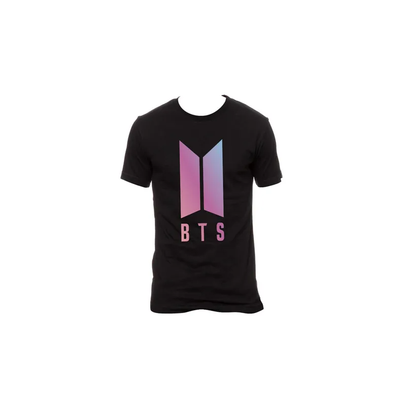 BTS Full Color Logo Printed Short Sleeve T-shirt Black