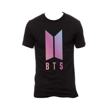 BTS Full Color Logo Printed Short Sleeve T-shirt Black
