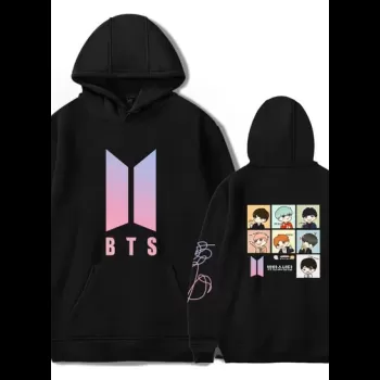 BTS Logo Printed Oversized...
