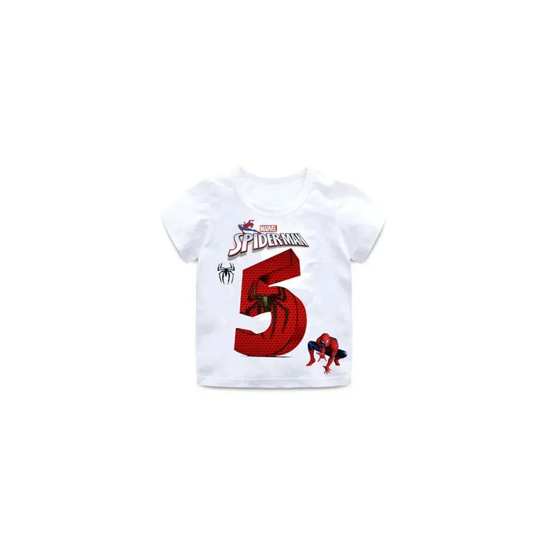 Spiderman 5 Printed Round Neck T-shirt White