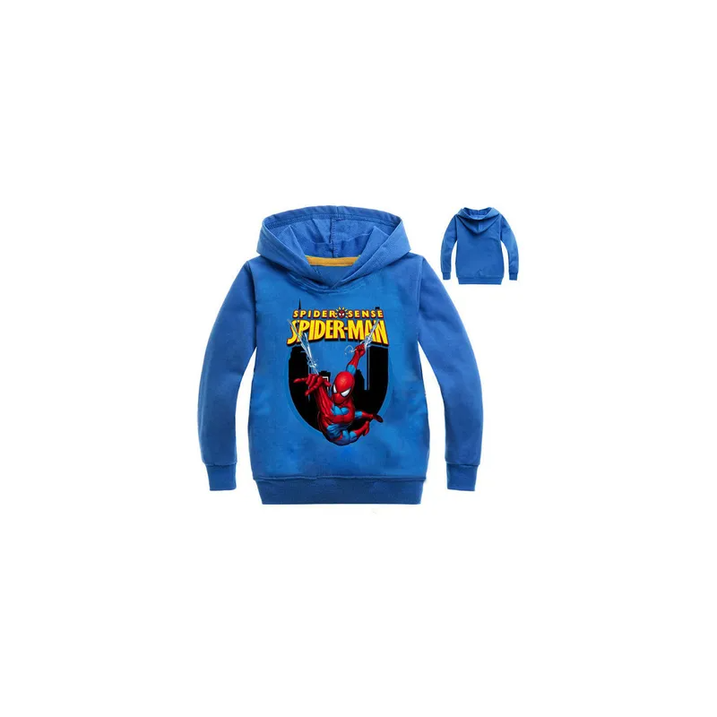 Spiderman Printed Hoodie Blue