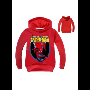 Spiderman Printed Hoodie Red