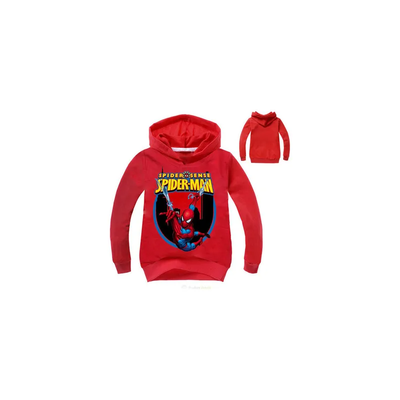 Spiderman Printed Hoodie Red